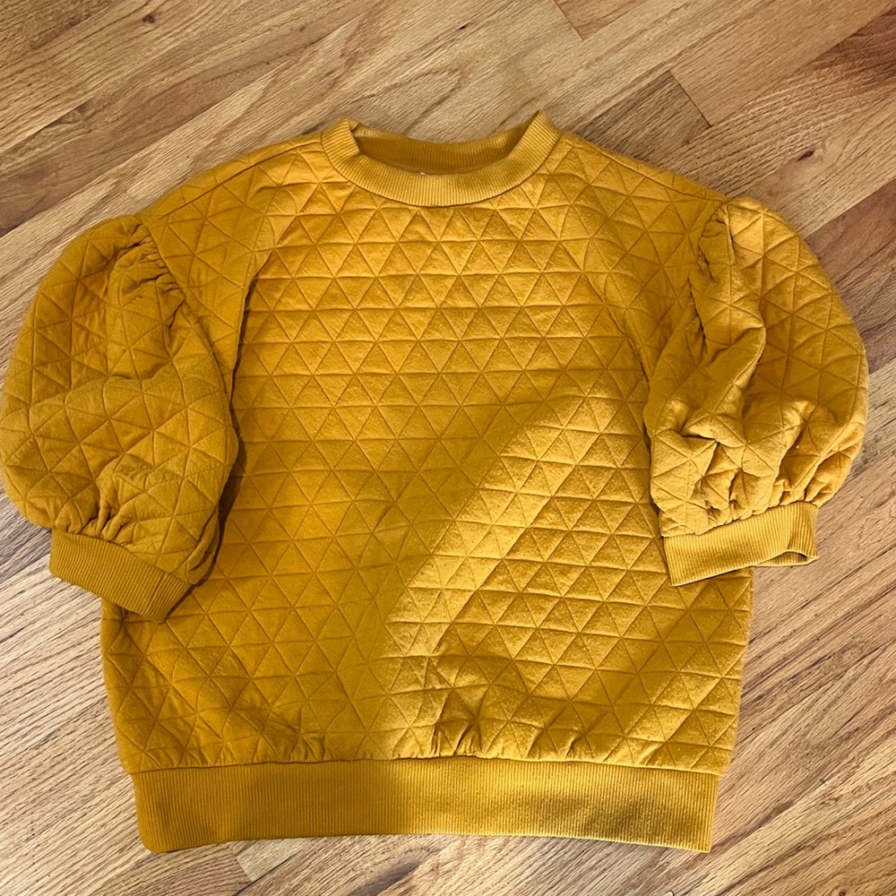 a new day Quilted Yellow Sweater